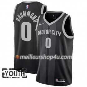 Maillot Basket Enfant Detroit Pistons Andre Drummond 0 2018-19 Nike City Edition Noir Bleu Swingman
